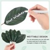 Unique Bargains Multipurpose Use Durable Writable Artificial Green Leaves with Stems 6.3x19.5cm - 4 of 4