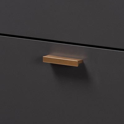 Kelson Dark Gray and Gold 5-Drawer Wood Chest
