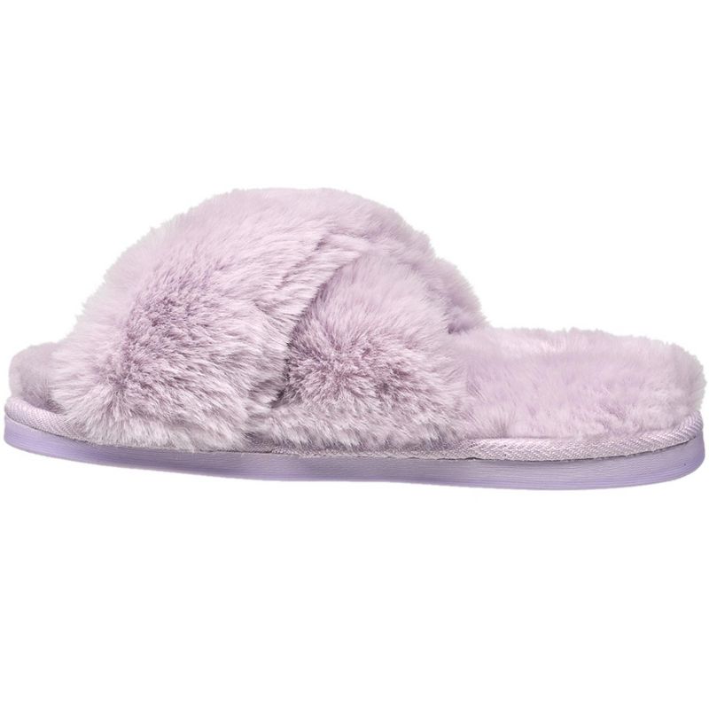 Aeropostale Women's Fuzzy Criss Cross House Slippers with Cushioned Comfort, 4 of 6