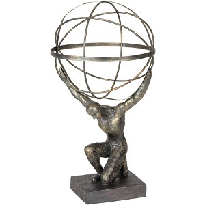 Studio 55D Atlas with Globe 17 1/4" High Bronze Sculpture - 1 of 4