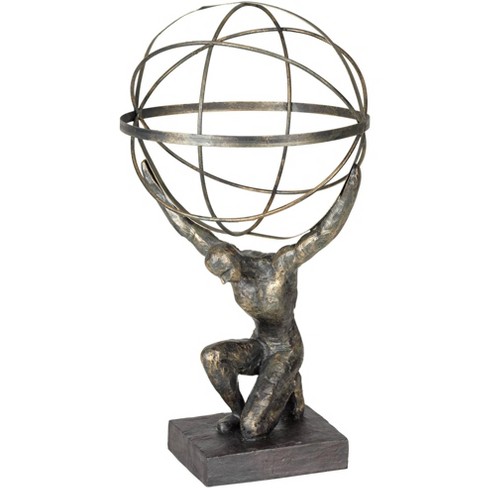 Studio 55D Atlas with Globe 17 1/4" High Bronze Sculpture - image 1 of 4
