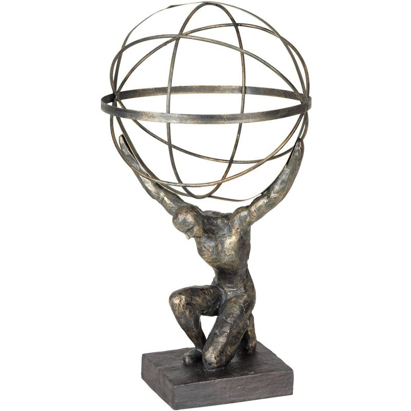 Studio 55D Atlas with Globe 17 1/4" High Bronze Sculpture, 1 of 7