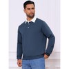 INSPIRE CHIC Men's Contrast Collared Long Sleeves Pullover Polo Sweatshirt - 4 of 4