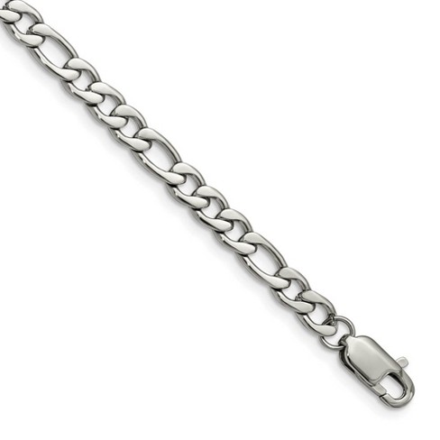 Black Bow Jewelry Men's 6mm Stainless Steel Polished Figaro Chain Bracelet, 9 Inch - image 1 of 4