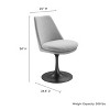 Modway Lippa Upholstered Swivel Dining Side Chair in Black Light Gray 360° Office Desk Rotating Chair with No Wheels - 3 of 3