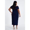 QUIZ Women's Plus Size Bardot Pleated Detail Midi Dress - 2 of 4