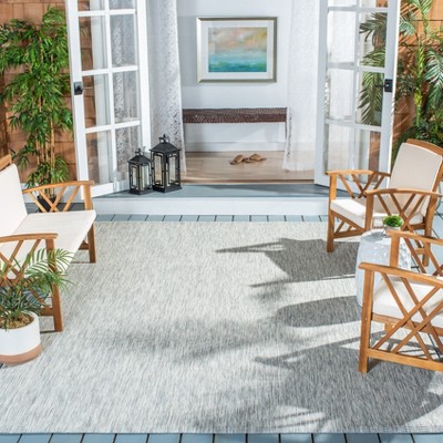 Reversible Gray Synthetic 8' x 10' Rectangular Area Rug