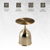 LeisureMod Side Table Round Stainless Steel Modern Accent Table with Pedestal Base Chic End Table Oslo Series - 4 of 4