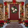 22" Christmas Wreath Creamy White Magnolia Elegant Holiday Door Decor, Indoor Outdoor Pinecone Floral Arrangement Wall Hanging FBA shipment - 2 of 4