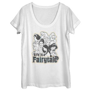 Women's Disney Black and White Princesses Life is a Fairytale - 1 of 4