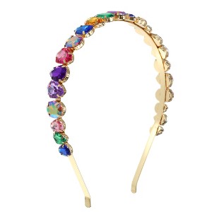 Unique Bargains Women's Metal Drip Shape Colorful Rhinestone Faux Crystal headband 1 Pc - 1 of 4