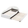 Twin/Full Size PU Upholstered Tufted Daybed with Trundle/Two Drawers and Cloud Shaped Guardrail 4B - ModernLuxe - 4 of 4