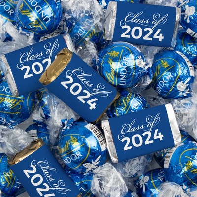 77 Pcs Blue Graduation Candy Party Favors Hershey's Miniatures And ...