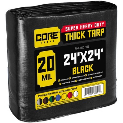 Core Tarps Heavy Duty 20 Mil Tarp Cover, UV Resistant, Rip Proof for Roof, Camping, Patio, Pool, Boat