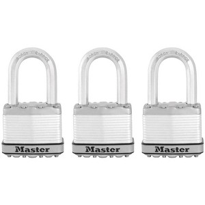 Master Lock - Ball Bearing Locking Padlock Keyed Alike - Laminated Steel - 2 in. (3 Pack) - 1 of 1