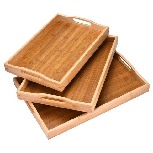 Prosumers Choice Bamboo Serving Trays with Handles, 3 Pack - image 1 of 3