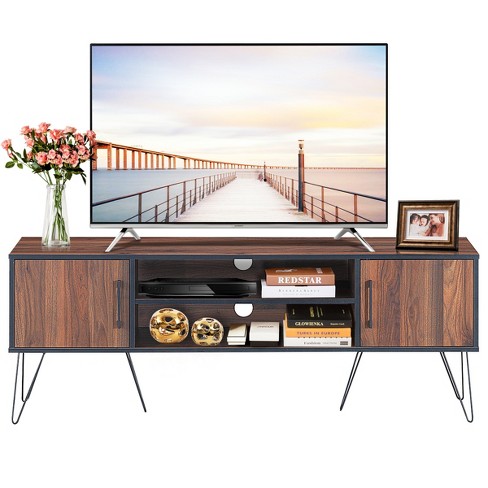 Tangkula wood tv deals stand