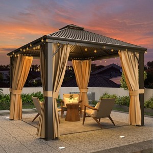 Erommy 10' X 10' Hardtop Gazebo,Outdoor Gazebo with Aluminum Frame,Galvanized Steel Double Roof - 1 of 4