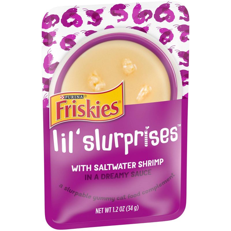 Friskies Lil&#39; Slurprises Compliments Saltwater Shrimp Wet Cat Food - 1.2oz, 5 of 10