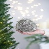 SEVOBAL Tree Ornaments Set of 4 Iced Leaf and Twig Ball Hanging Decor with Frosted Finish for Christmas Displays, Silver, 4.5"*4.5"*4.5" - 4 of 4
