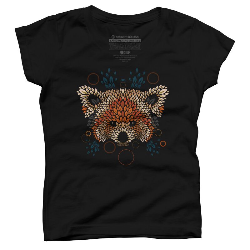 Girl's Design By Humans Red Panda Face By LetterQ T-Shirt, 1 of 4