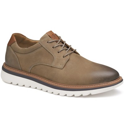 Johnston & Murphy Men's Braydon Plain Toe Dress Casual Shoe, Dark Taupe Oiled Nubuck, Size 8