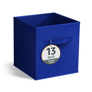 Sorbus 13 Inch Foldable Fabric Storage Cube Bin with Handles- for Organizing Home, Shelves, Nursery, Playroom, Closet and More - 1 of 4