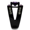 Slickblue Men’s Fashion Ring in IP Black, Square-Cut Amethyst and Side Stone Accents, Sizes 8 to 13 - 4 of 4