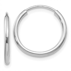 Black Bow Jewelry 1.5mm, 14k White Gold Endless Hoop Earrings, 16mm (5/8 Inch) - 1 of 4