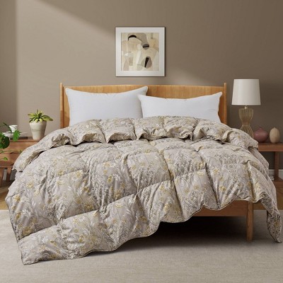 Peace Nest All Season Paisley Floral Goose Feather Fiber Comforter Duvet Insert Vintage Style
