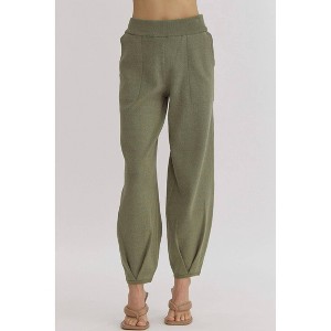 Women's High Waisted Knit Pant - entro - 1 of 4