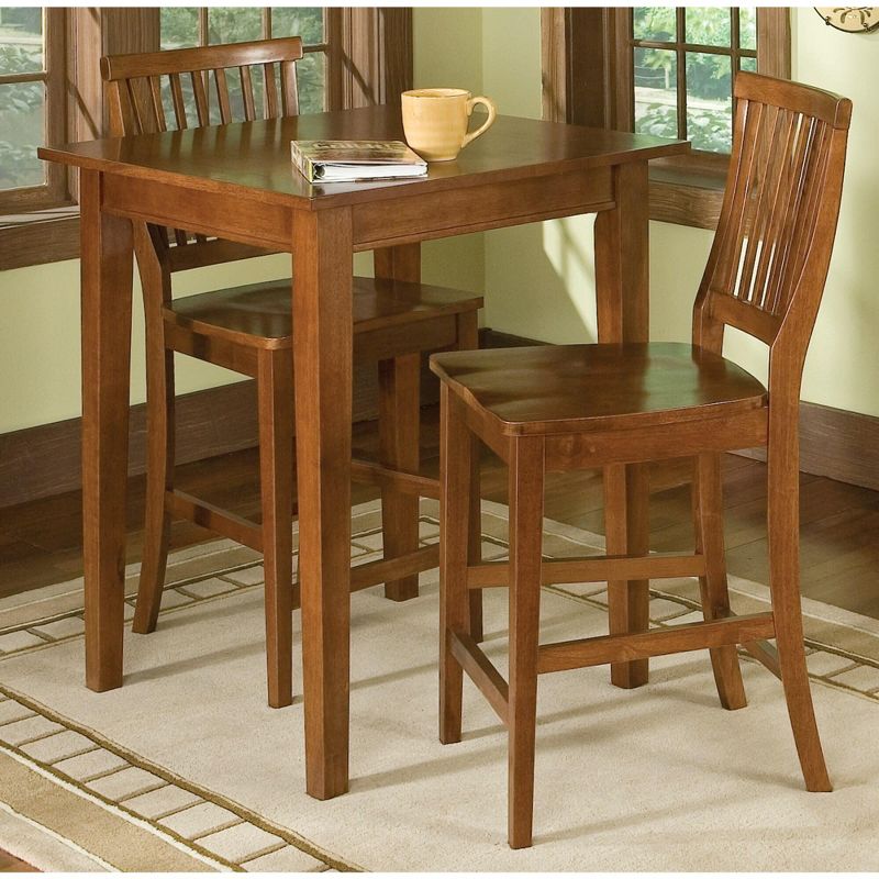 3pc Bistro Counter Height Dining Sets with 2 Stools Wood/Natural - Home Styles, 3 of 8
