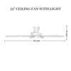 TALOYA T5 52 in. Flush Mounted Ceiling Fan with Light, Ultra Silent Ceiling Fan with 3 CCT Light, Reversible Blades and DC Motor White - 2 of 4