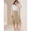 Allegra K Women's Side Zipper High Waist Elegant Flared A Line Midi Skirts - 4 of 4
