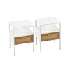 15.75'' Rattan Nightstands Boho End Table With Drawer Solid Wood Legs Open Shelf Modern Side Table - 3 of 4