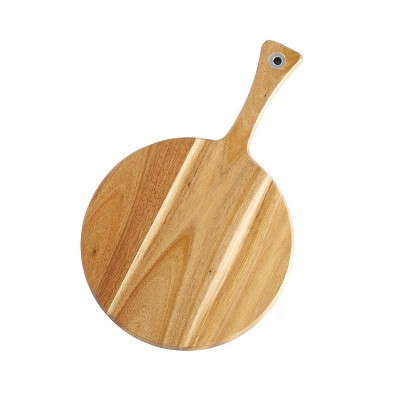 Lakeside Round Cutting Board - Charcuterie Serving Tray with Handle for Cheese and Meats