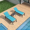 PURPLE LEAF Patio Chaise Lounge Set 2 Pieces Textilene Pool Lounge Chairs with Wheels Sunbathing Chair for Outdoor, Beach, Yard, Side Table Included - 2 of 4