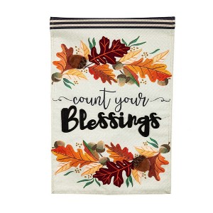 Evergreen Count Your Blessings Garden Burlap Flag - 1 of 4