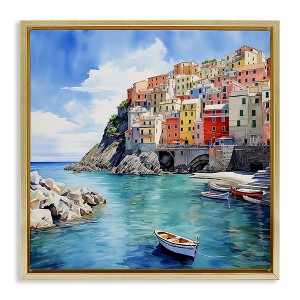 Stupell Industries Cinque Terre Port Floating Frame Canvas Art - 1 of 4