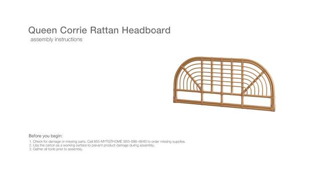 Full/Queen Corrie Rattan Headboard Light Brown - Threshold&#8482;, 2 of 10, play video