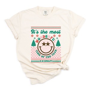 Simply Sage Market S.W.Smiley The Most Wonderful Time Smiley Garment Dyed Tee - 1 of 4
