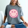 Simply Sage Market S.W.Smiley Pink Checker Smiley Face Garment Dyed Tee - 2 of 4