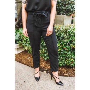 Women's Tegan Paperbag Trousers - BLACK TAPE - 1 of 3