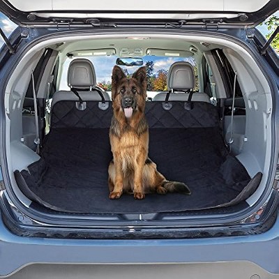 Cargo Liner Dog Seat Cover- Quilted Waterproof All Weather Non-Slip Trunk Pet Travel Mat with Bumper Flap Protector for SUVs by PETMAKER