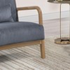 Sapphtopaz 1pc Stylish Accent Chair Upholstered Lounge Chair with Wooden Frame, Living Room Furniture Comfy Chair, Gray - 2 of 4