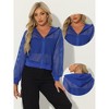 INSPIRE CHIC Women's Zip Up Long Sleeve Mesh Sheer Hoodie Bomber Jackets - 2 of 4