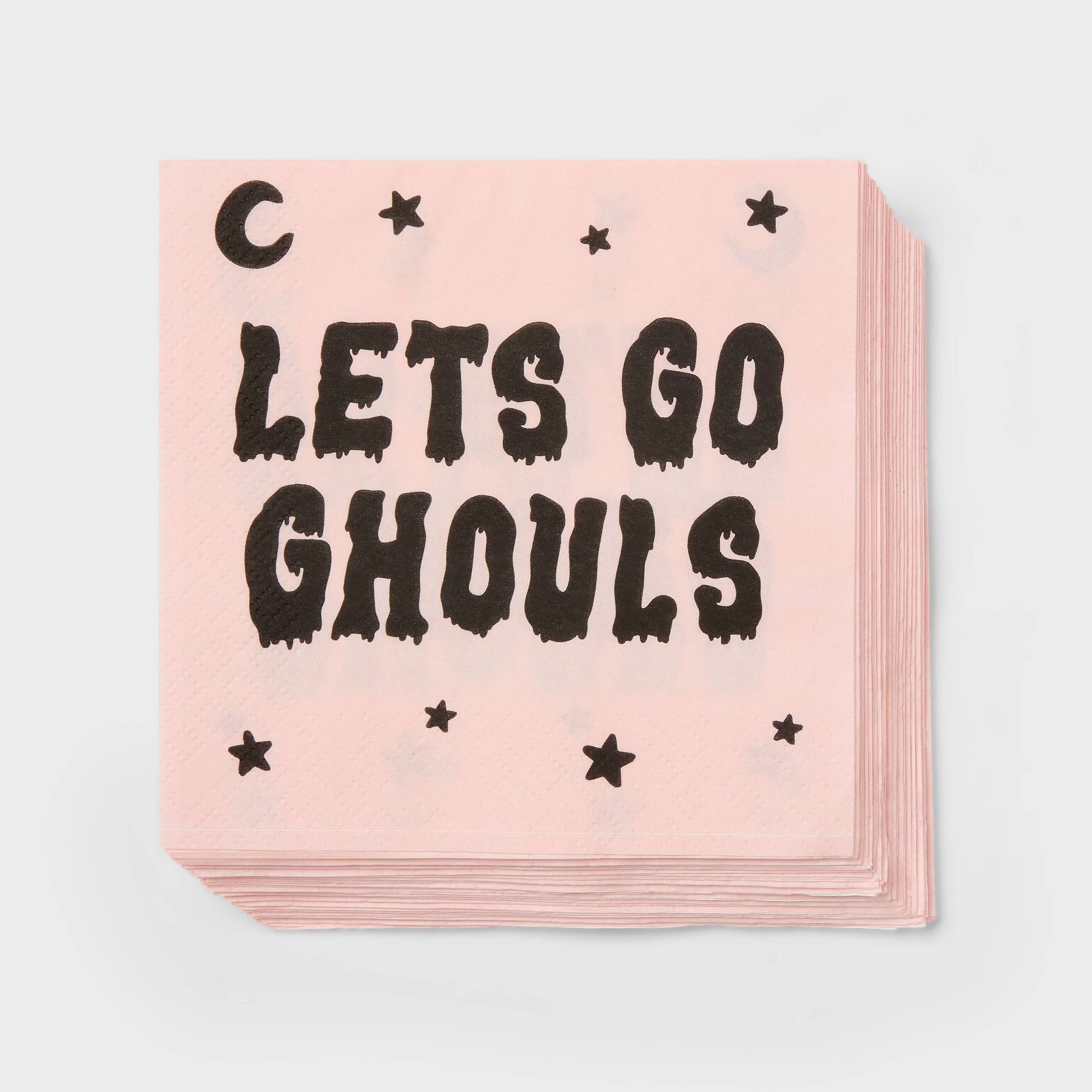 30ct Let's Go Ghouls Pink Cocktail Paper Napkins - Spritz™