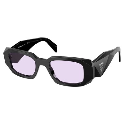Prada PR 17WS 16K40J Womens Rectangle Sunglasses Black 49mm