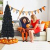 Tangkula 6FT Artificial Full Black Christmas Tree Slim Pencil Tree Seasonal Holiday Decoration for Home Office & Party - 2 of 4