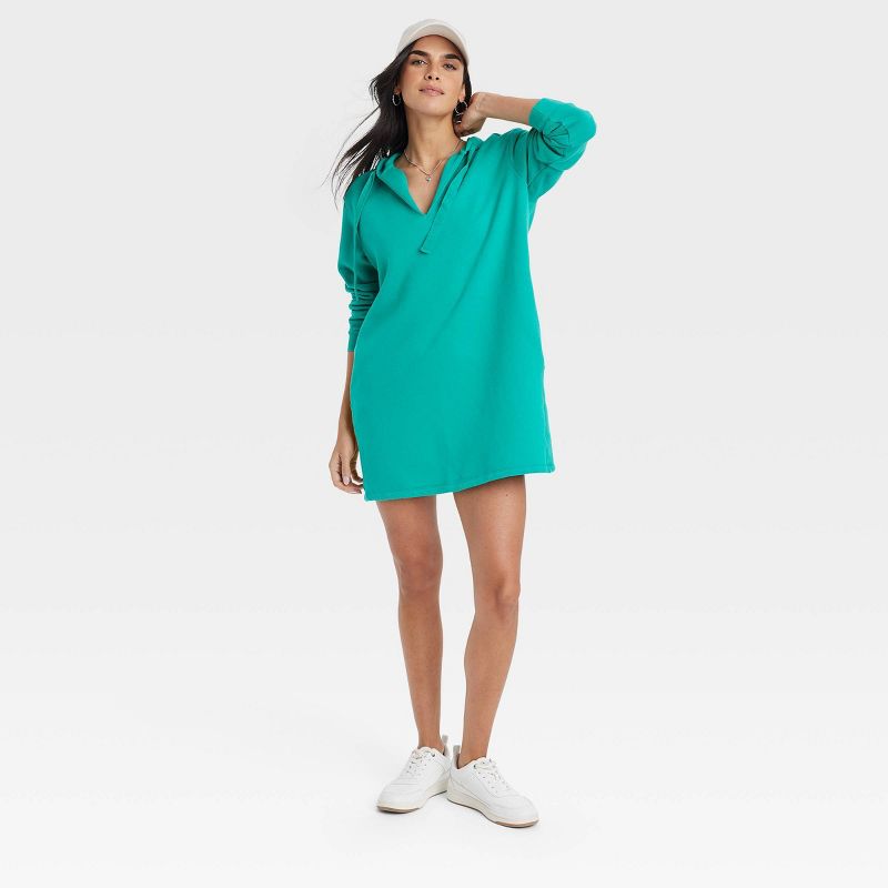 Women's Long Sleeve Mini Fleece Tunic Dress - Universal Thread™, 4 of 7